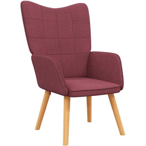 Sillón de relax de tela color rojo tinto vidaXL