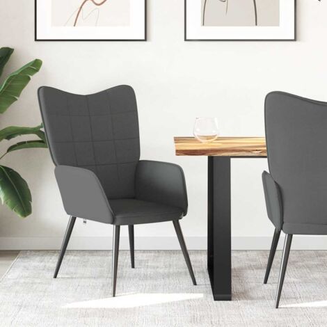 Sillón de relax de tela gris oscuro