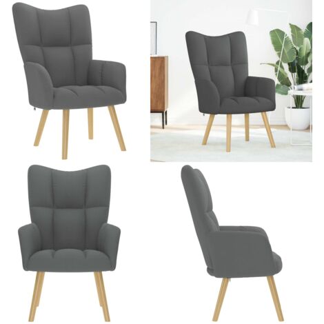 Sillón de relax de tela gris oscuro - Asiento cómodo - Tela gris oscuro