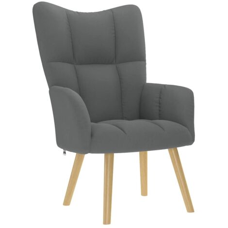 Sillón de relax de tela gris oscuro vidaXL