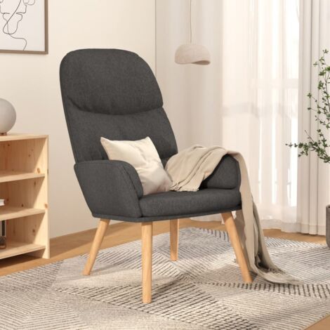 Sillón de relax de tela gris oscuro vidaXL