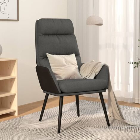 Sillón de relax de tela gris oscuro vidaXL