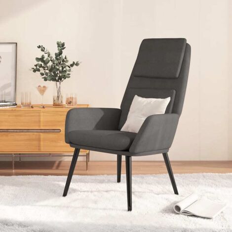Sillón de relax de tela gris oscuro vidaXL
