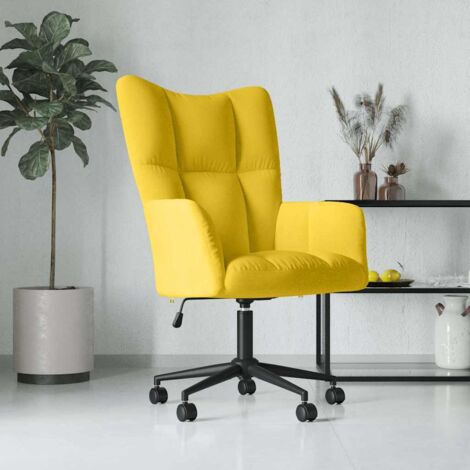 Sillón de relax de terciopelo amarillo mostaza