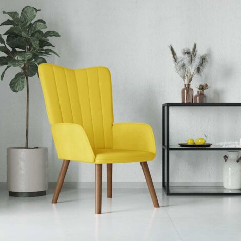 Sillón de relax de terciopelo amarillo mostaza vidaXL