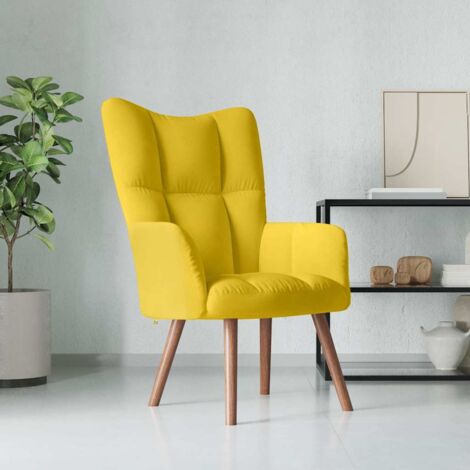 Sillón de relax de terciopelo amarillo mostaza vidaXL