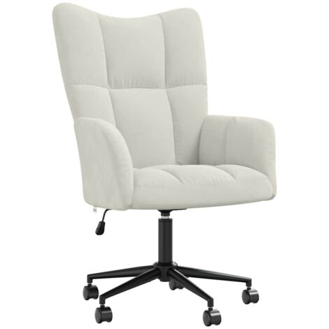 Sillón de relax de terciopelo color blanco crema vidaXL