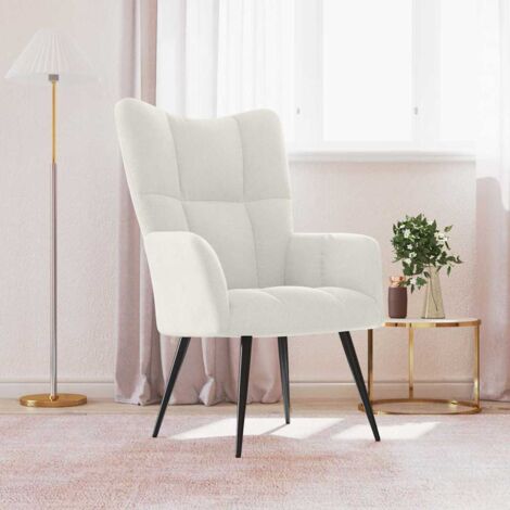 Sillón de relax de terciopelo color  crema
