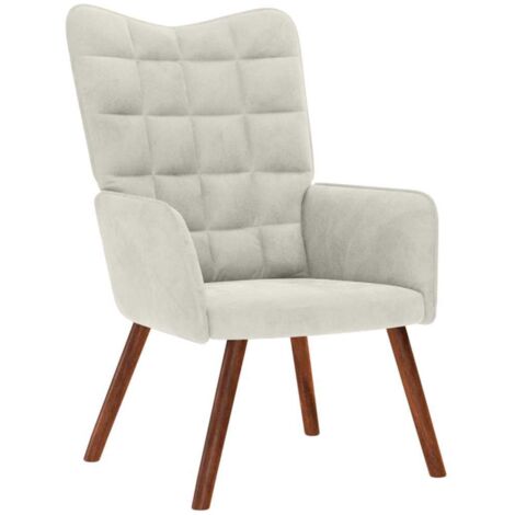 Sillón de relax de terciopelo crema