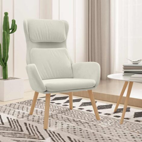 Sillón de relax de terciopelo  crema