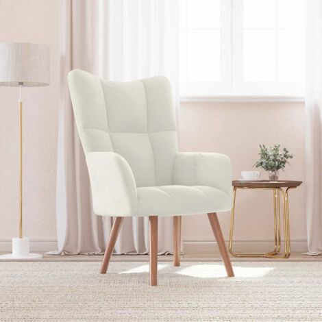 Sillón de relax de terciopelo  crema