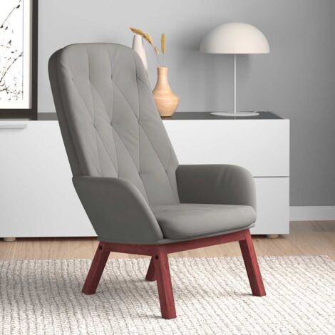 Sillón de relax de terciopelo gris claro