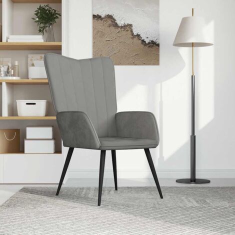 Sillón de relax de terciopelo gris claro