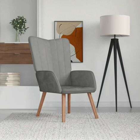 Sillón de relax de terciopelo gris claro