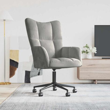 Sillón de relax de terciopelo gris claro
