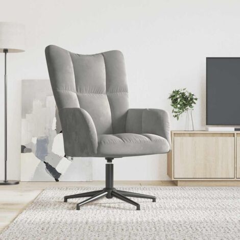Sillón de relax de terciopelo gris claro
