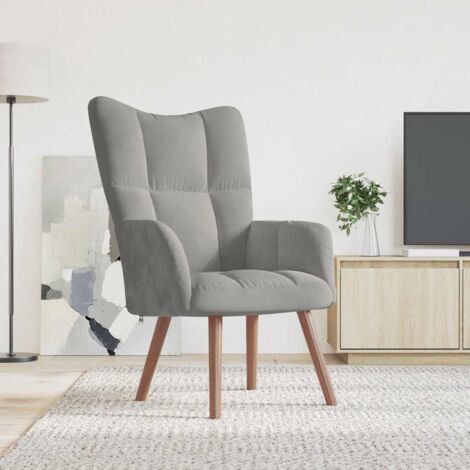 Sillón de relax de terciopelo gris claro