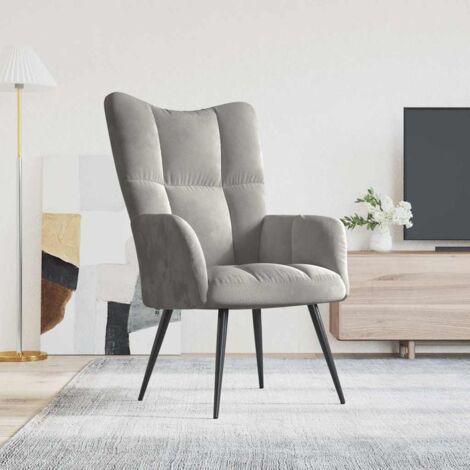 Sillón de relax de terciopelo gris claro