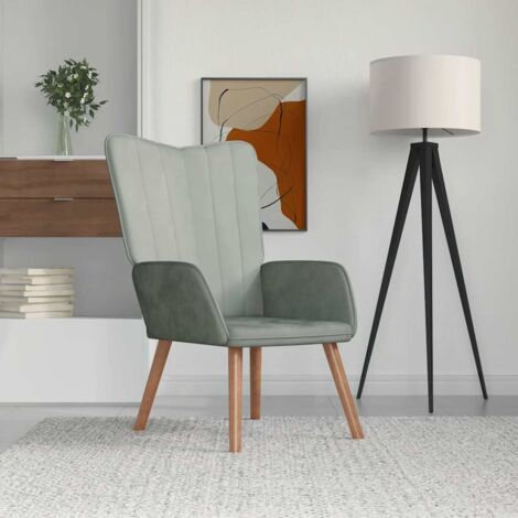 Sillón de relax de terciopelo gris claro vidaXL