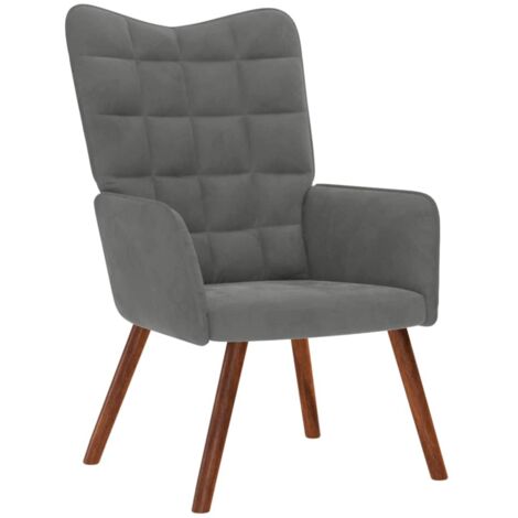 Sillón de relax de terciopelo gris oscuro