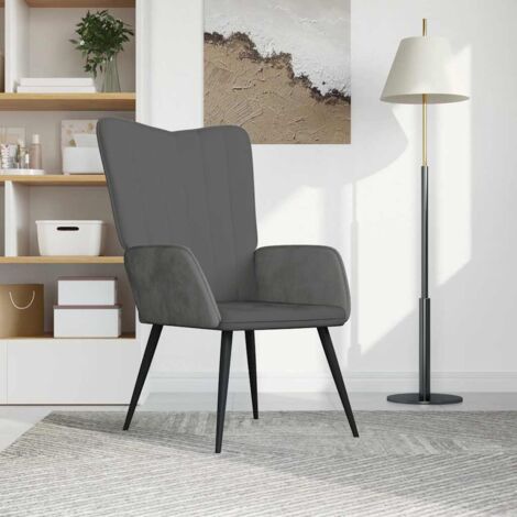 Sillón de relax de terciopelo gris oscuro