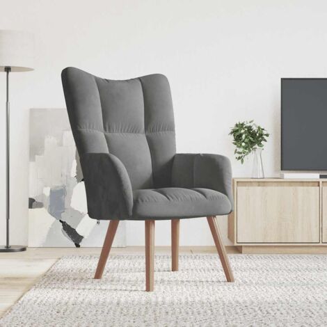 Sillón de relax de terciopelo gris oscuro