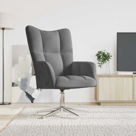 Sillón de relax de terciopelo gris oscuro