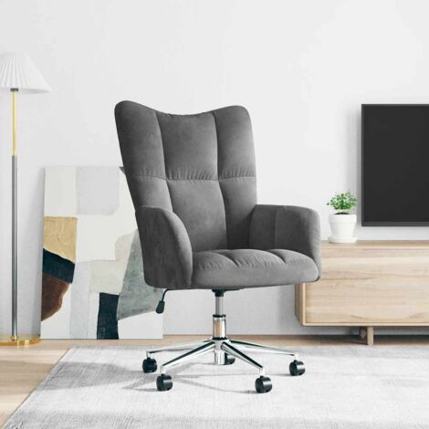 Sillón de relax de terciopelo gris oscuro