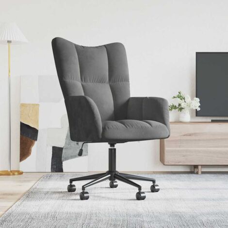 Sillón de relax de terciopelo gris oscuro