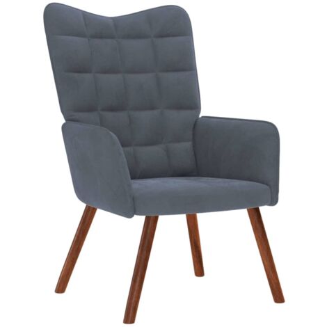 Sillón de relax de terciopelo gris oscuro vidaXL