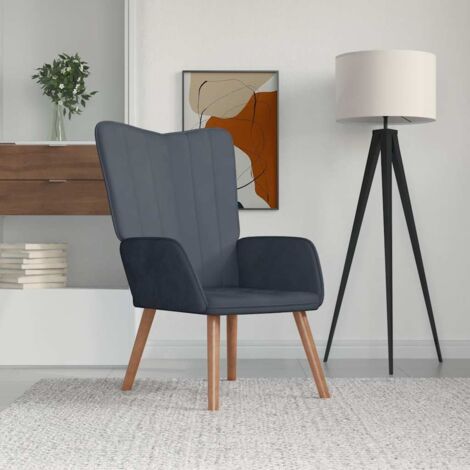 Sillón de relax de terciopelo gris oscuro vidaXL