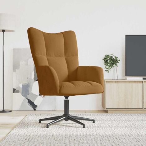 Sillón de relax de terciopelo marrón