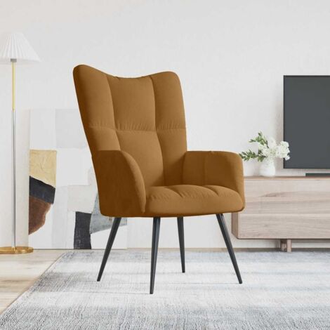 Sillón de relax de terciopelo marrón