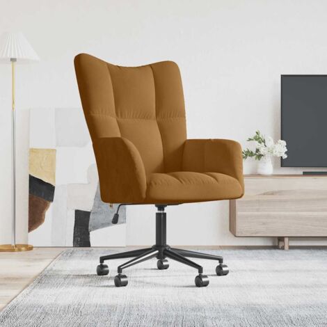 Sillón de relax de terciopelo marrón