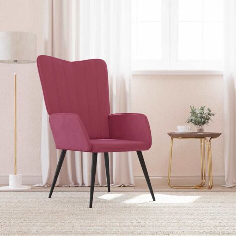 Sillón de relax de terciopelo rojo vino tinto vidaXL