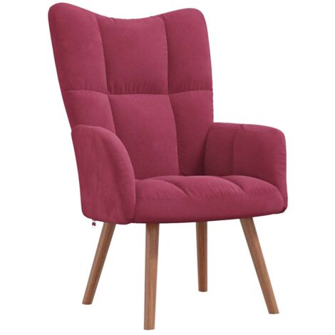 Sillón de relax de terciopelo rojo vino tinto vidaXL