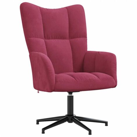 Sillón de relax de terciopelo rojo vino tinto vidaXL