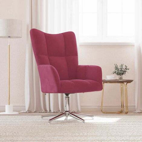 Sillón de relax de terciopelo rojo vino tinto vidaXL