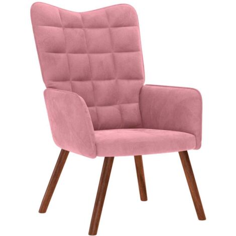 Sillón de relax de terciopelo rosa