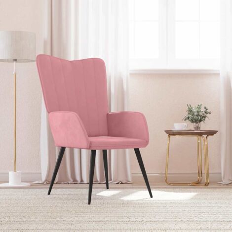 Sillón de relax de terciopelo rosa