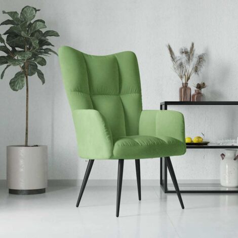 Sillón de relax de terciopelo verde claro vidaXL