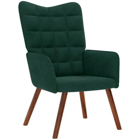 Sillón de relax de terciopelo verde oscuro