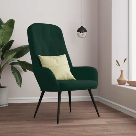 Sillón de relax de terciopelo verde oscuro