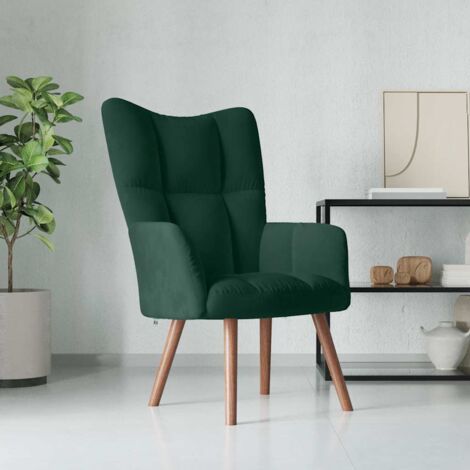 Sillón de relax de terciopelo verde oscuro