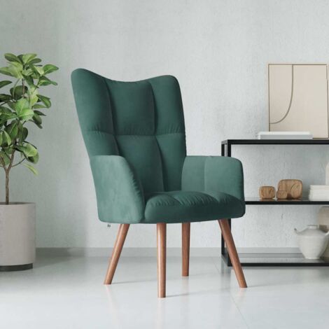 Sillón de relax de terciopelo verde oscuro vidaXL