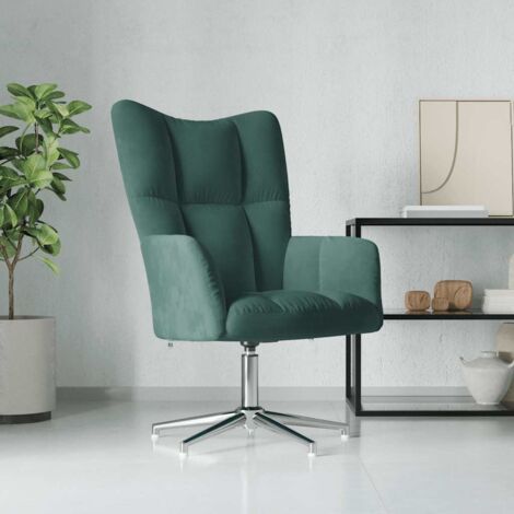 Sillón de relax de terciopelo verde oscuro vidaXL