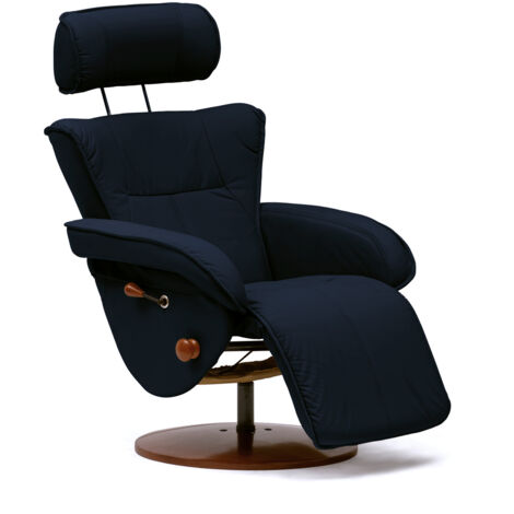 BOX FURNITURE Sillón de relax Kemi reclinable estructura madera polipiel Azul Marino