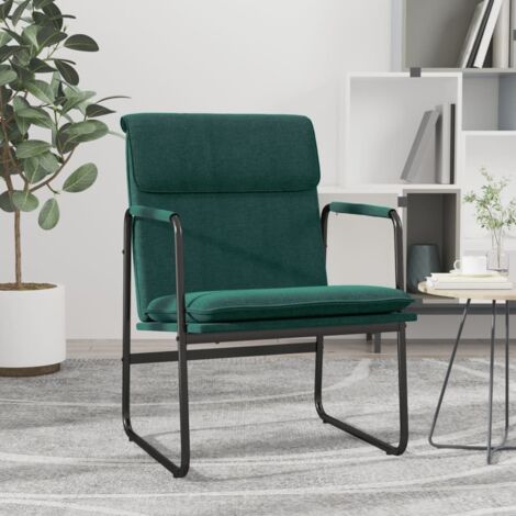 Sillón de relax tela verde oscuro 55x64x80 cm