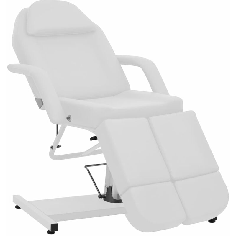 

Sillón de salón de belleza cuero sintético blanco 180x62x78 cm