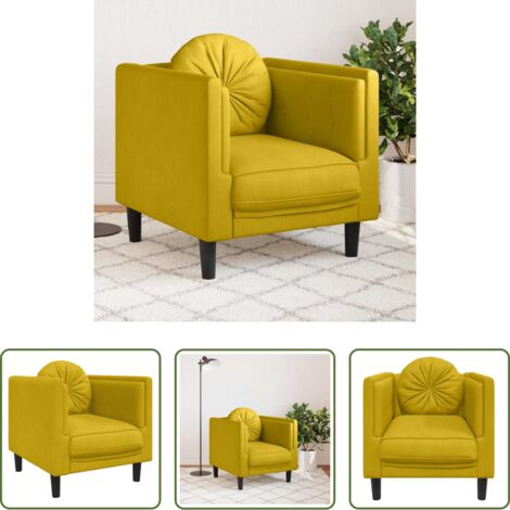 Sillón de salón -  Sillón con cojín terciopelo amarillo